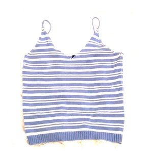 Light blue and white casual top.